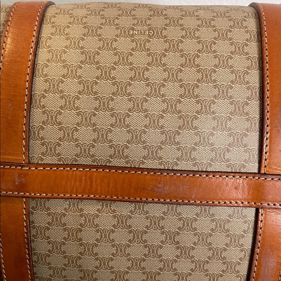 Celine Brown and Tan Monogram Boston Bag - Picture 8 of 13
